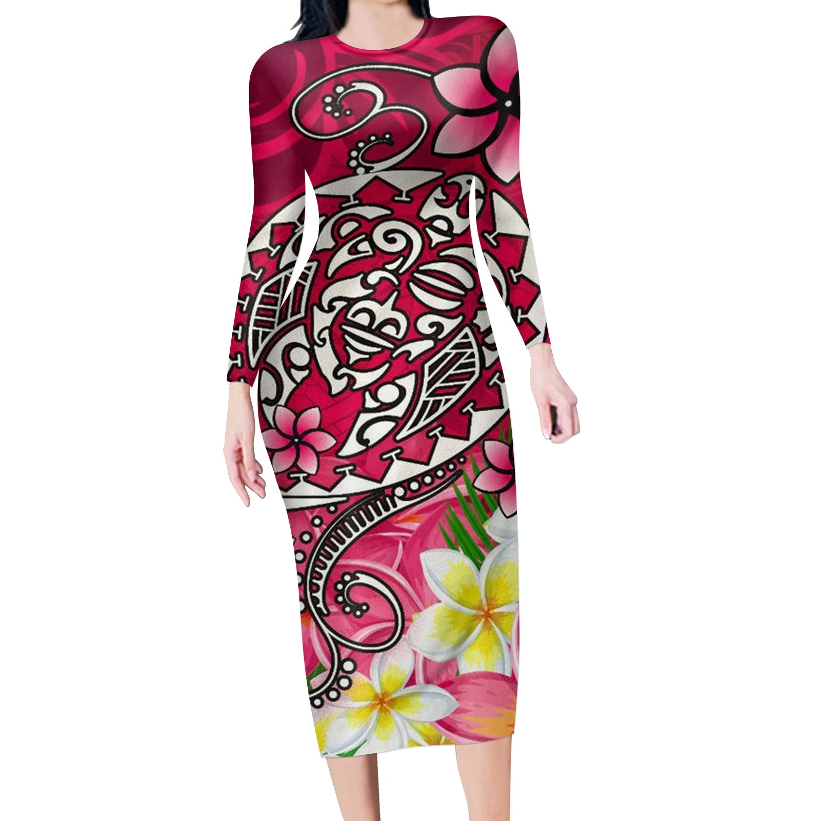 Custom Floral Long-sleeved Dress Custom Floral Long-sleeved Dress